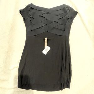 Bailey Black Back-Cross Blouse